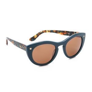 Salvatore Ferragamo Blue Gancino Sunglasses